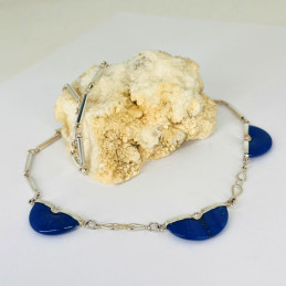 Collar Medias Donnuts en Plata y Lapislázuli
